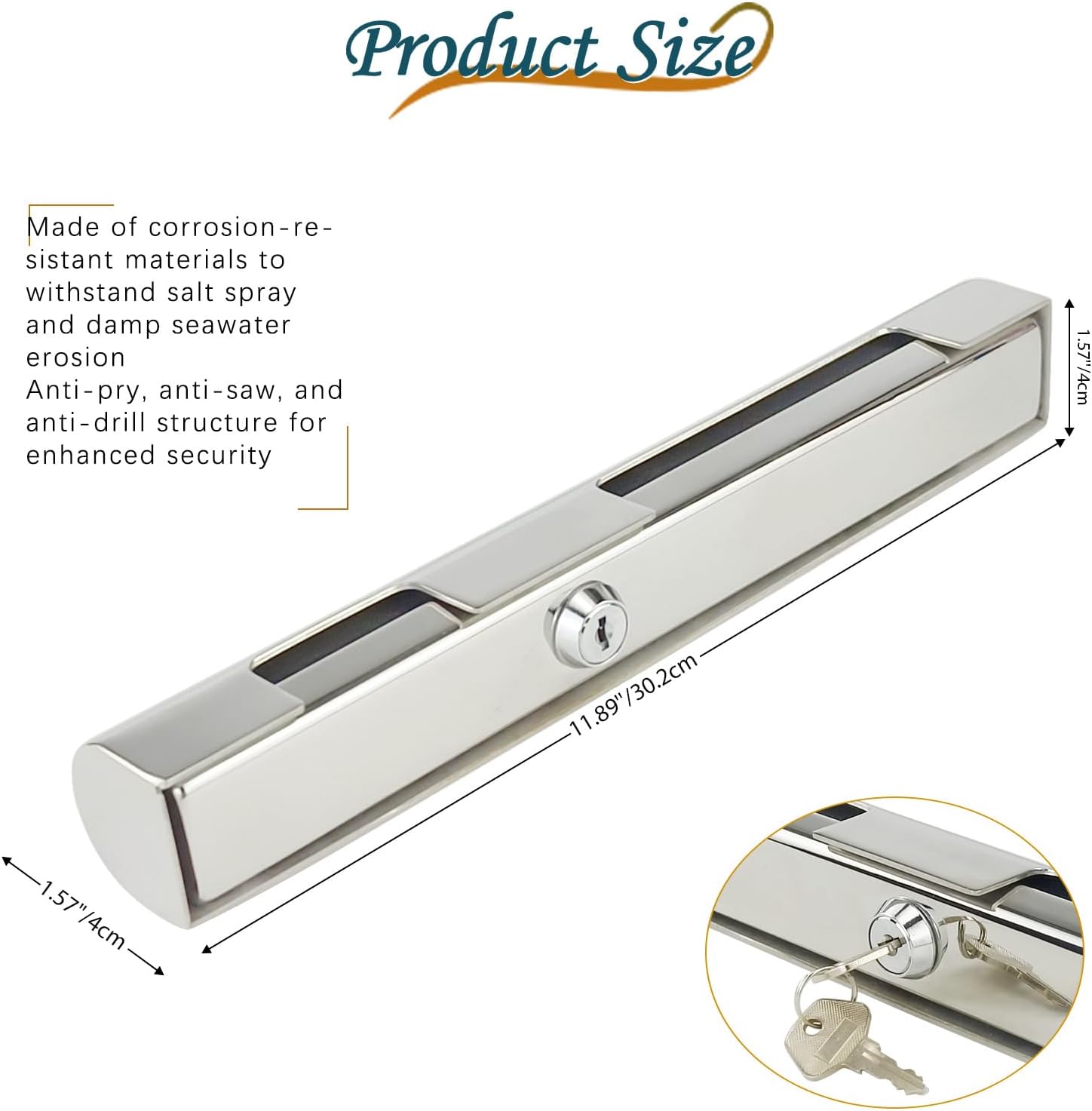 Heavy Duty 304 Stainless Steel Outboard Motor Lock, Anti-Theft Boat Engine Lock for Watercraft Protection