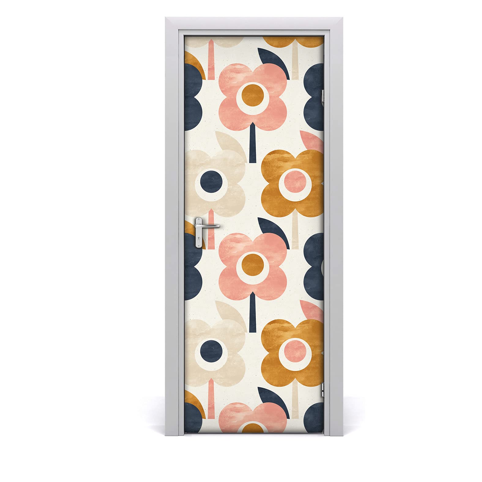 Papier peint pour porte fleurs scandinaves Coloray 85x200cm sticker mural