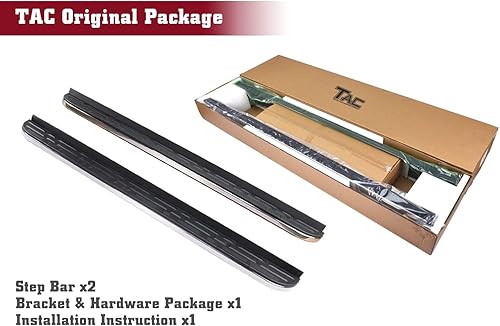 Miniatura 8 de TAC Cobra - Estribos compatibles con Grand Cherokee 2022-2023Jeep Grand Cherokee L SUV escalones laterales barras Nerf de aluminio negro todoterreno