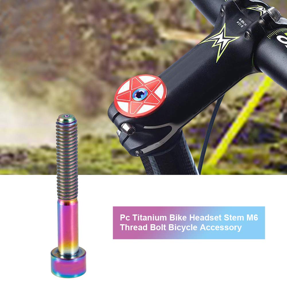 Stem Bolt, 40 Sizes Universal M6 Thread Headset Bolt Stem Bolt 30/35/40/50 Long Screw Accessory (M6x40-Colorful)