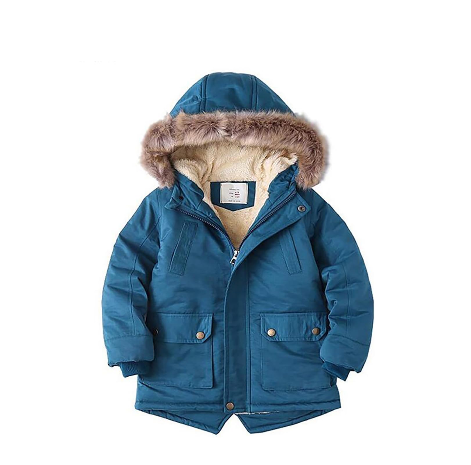 Cappotto da bambino, invernale, autunno-caldo, con cappuccio e cerniera, per bambini