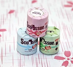 SXFSE Dollhouse Decoration Accessories, 1:12 Dollhouse Miniature Scene Model 3 PCS Paper Towels Set (3 PCS, 12x11 mm)