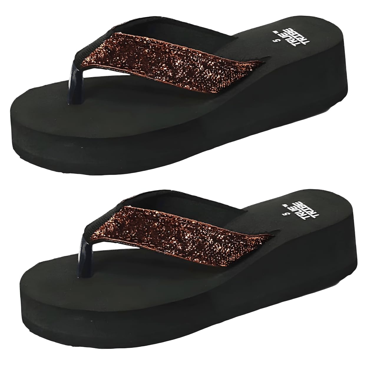 Combo of 2 Bronze Women’s Wedding Glittery Sandal Slipper – Comfortable & Shiny Party Footwear | Ortho Cushioned, Anti-Slip Soles, All-Day Wear | Extra Soft Comfort Flip Flops | Women's & Girls Shaadi Mehndi Sangeet Haldi Engagement Occasions with padded straps with Ortho Stylish & Anti skid Properties | Ethnic Wear for pairing up with lehenga Saree Set of 2 Pairs-image-18
