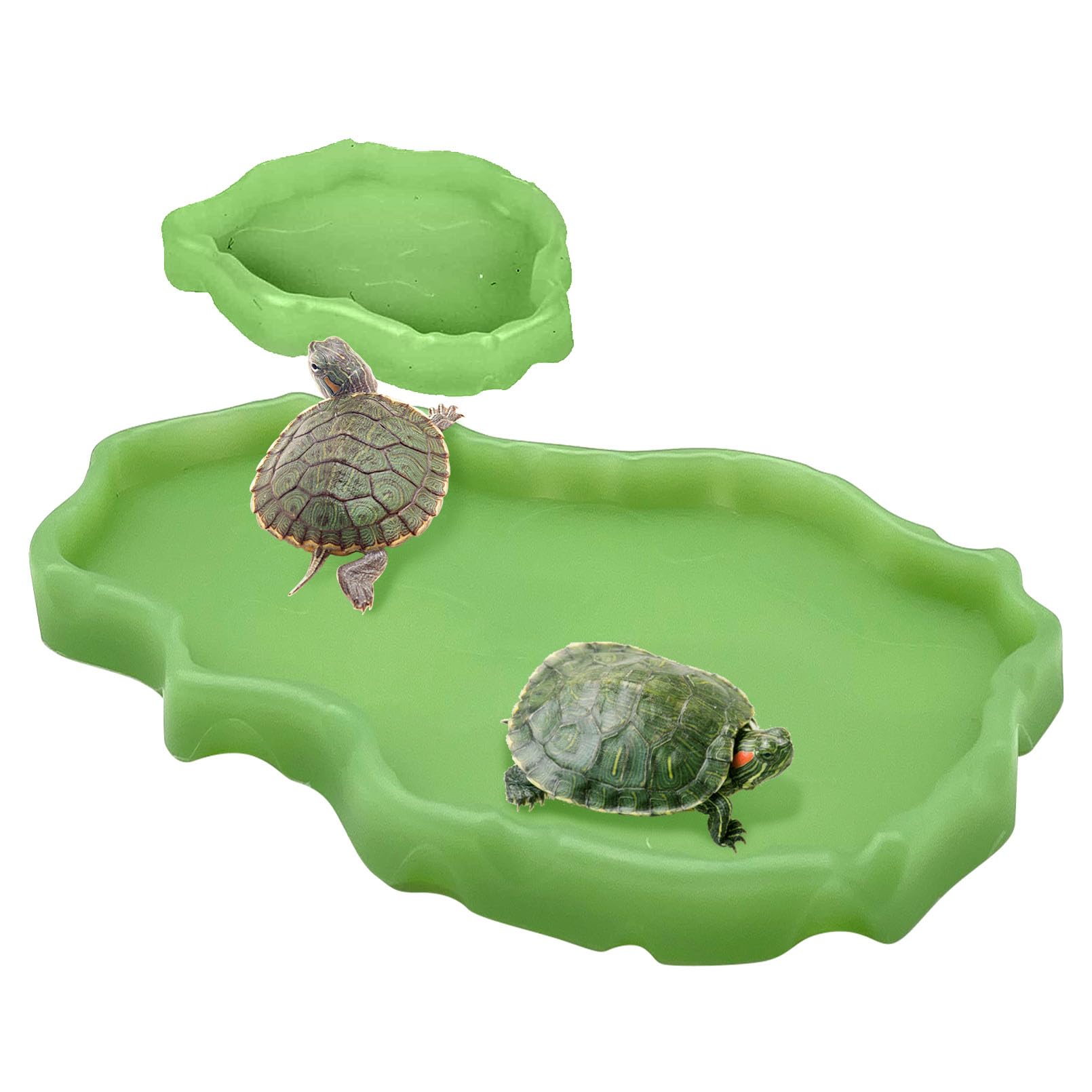 Alimentador de tortugas para alimentos y agua, para reptiles, platos grandes y pequeños de plástico, para un conjunto para lagarto, camaleón, Iguana, serpiente Gecko 2 unidades