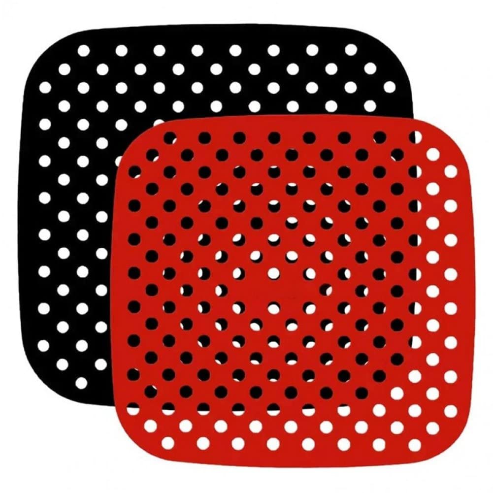 Wudaizhi Style 2 2 Pcs 8.5Inch Silicone Air Fryer Liners Reusable Air Fryer Mats Non-Stick Air Fryer Pads For Air Fryer Baking Steaming Cooking