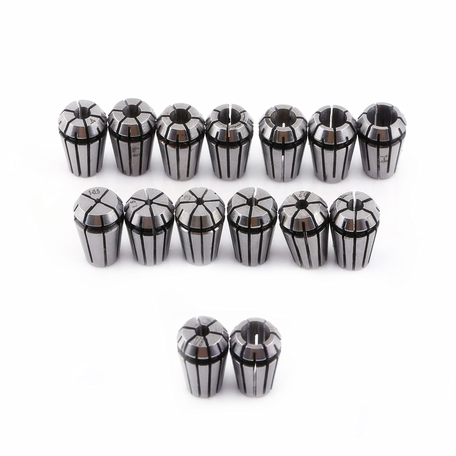 Juego de pinzas Er11 15 piezas Juego de pinzas de resorte ER11 para máquina de grabado CNC y herramienta de torno de fresado