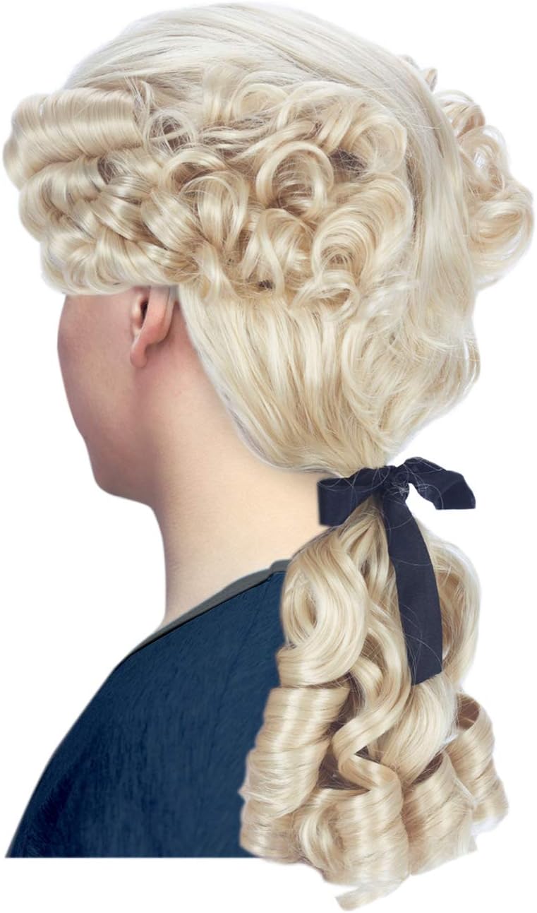 AngelaicosUnisex Colonial Wig Long Layered Judge Cosplay Halloween Costume Wigs (Dark Blonde)
