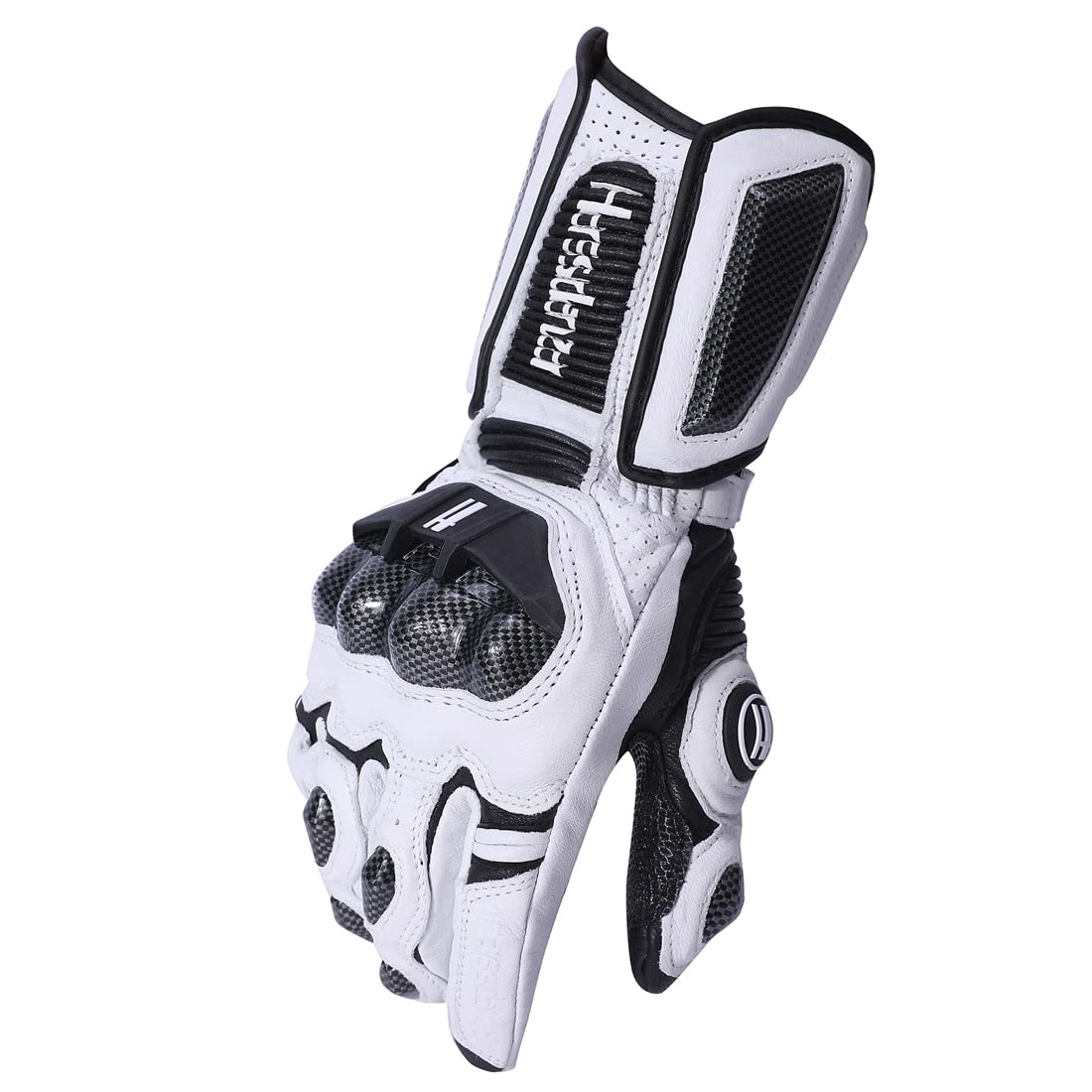 Harssidanzar Gants de Moto pour Hommes et Femmes,Gants de Moto de Protection des articulations en Fibre de Carbone pour Sports motorisés KM045
