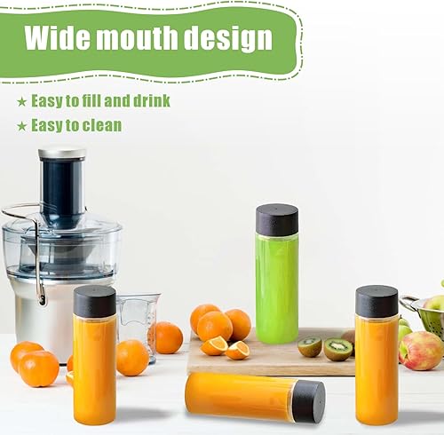 Miniatura 6 de Paquete de 16 botellas sensoriales de plástico vacías con tapas, botellas de agua de jugo reutilizables vacías para bricolaje, manualidades, aula