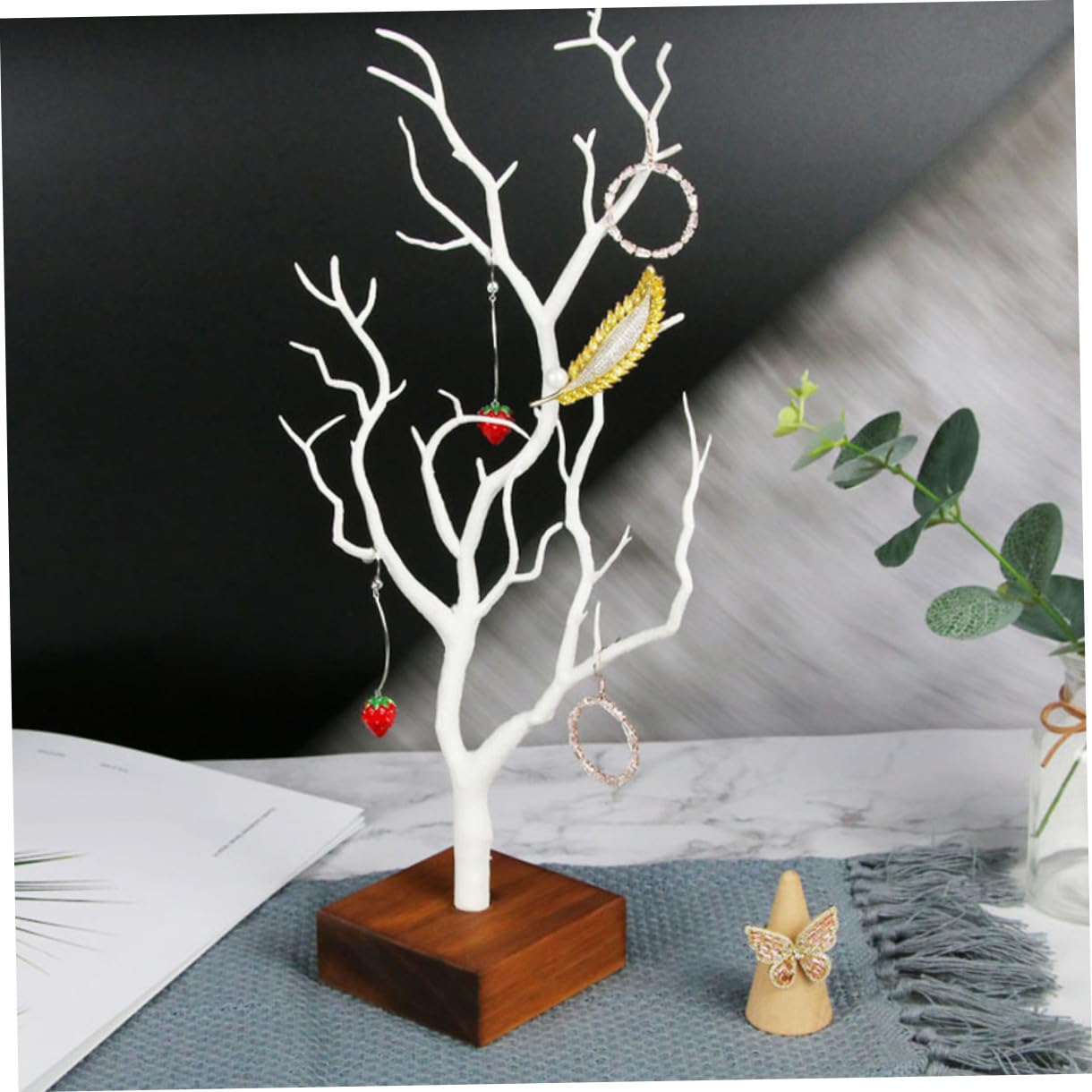 Alipis 2 Stücke Schmuck Ständer Baum Stilvolle Hängen Organizer Sicher Für Home Restaurant Cafe Decor