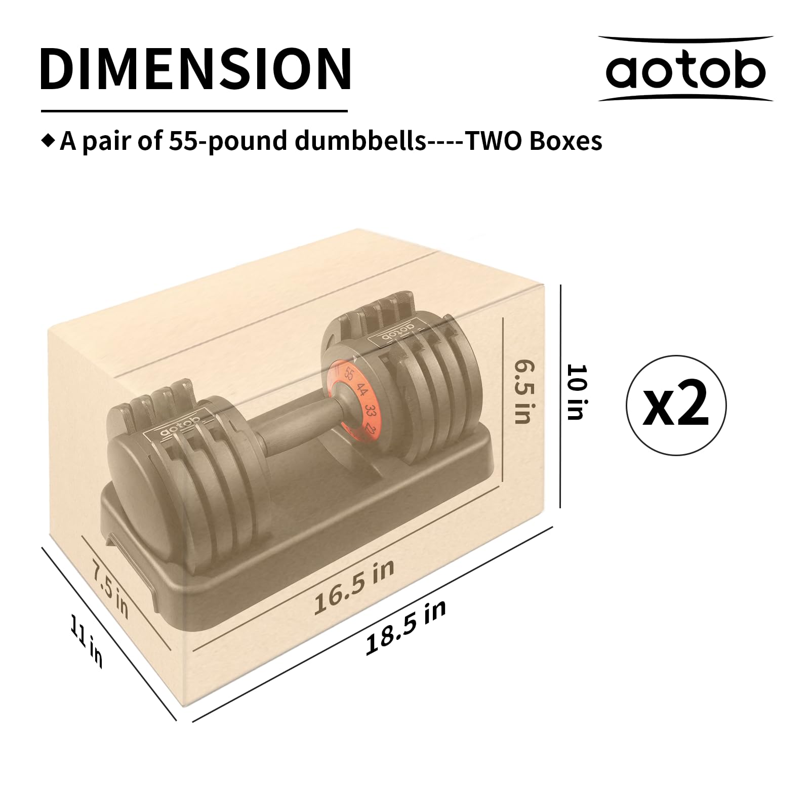 55lbs (Pair) Adjustable Dumbbell Set, Dumbbells Weight with Anti-Slip Fast Adjust Turning Handle, Sets for Men and Women, Exercise Pair for Home Gym