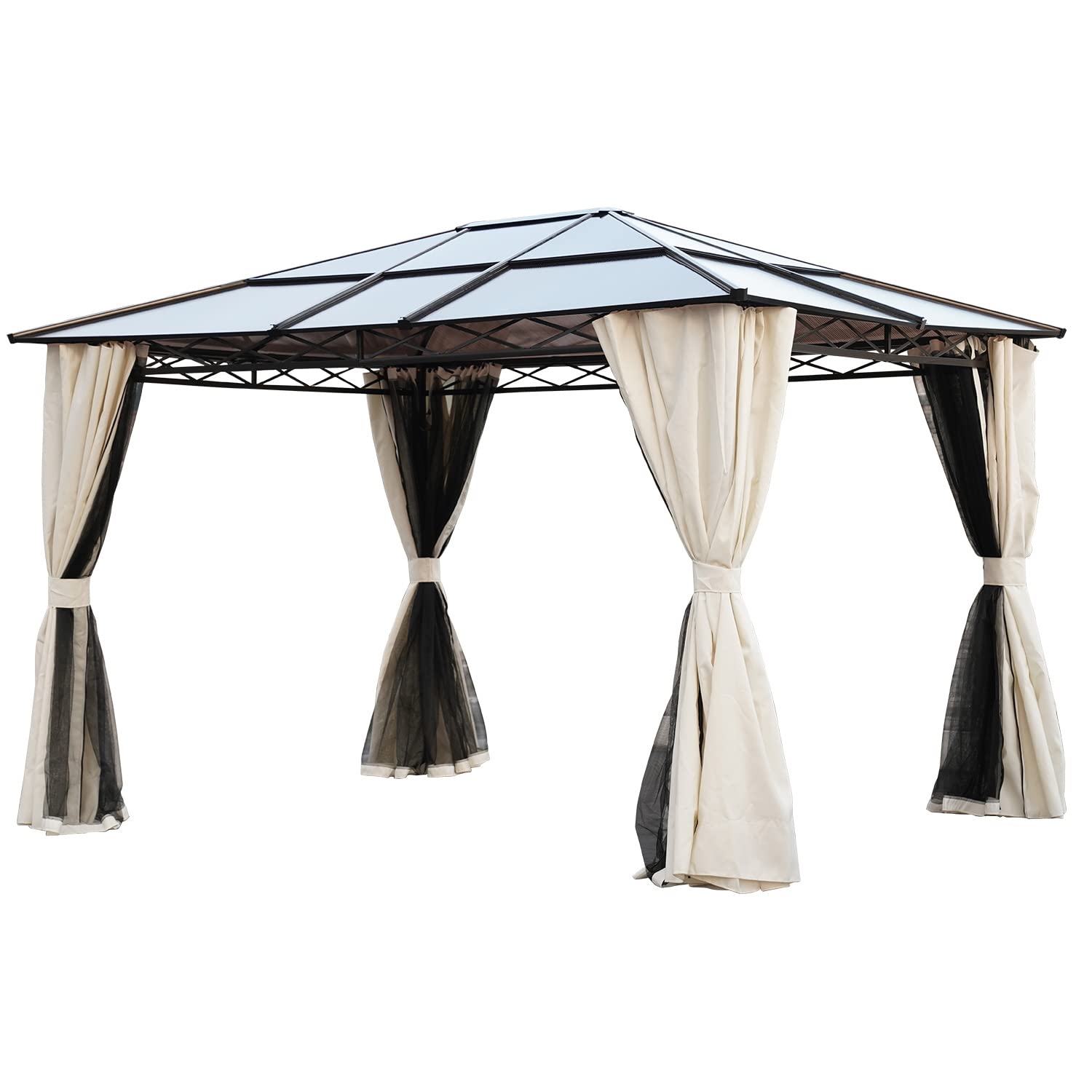 Buy Grand patio 10x12 FT Gazebos, Hardtop Gazebo with Netting and