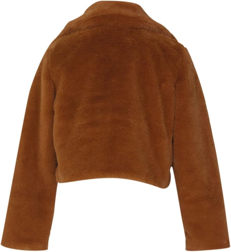 ジャケット・アウター coor Curly Fake Fur Crop Jumper (Brown ジャケット・アウター coor Curly Fake Fur Crop Jumper (Brown
