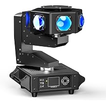 6x40W RGBW Beam Moving Head Light, XYZ 3-Axis Moving Stage Light, DMX512 & Sound Activated for DJ Party Wedding Bar Concert Stage Show