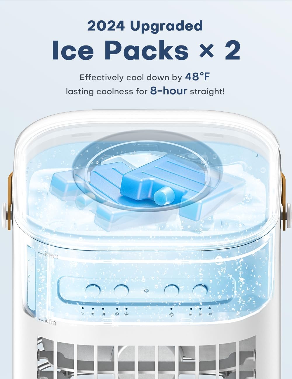 BALKO 4-IN-1 Personal Air Conditioner w/Remote, 2 Ice Packs, 1200ML Tank, 7H Timer for Smart Auto-Off,2 Cool Mist,3-Speed Small Portable Air Conditioner, 7-LED Light Evaporative Air Cooler for Room