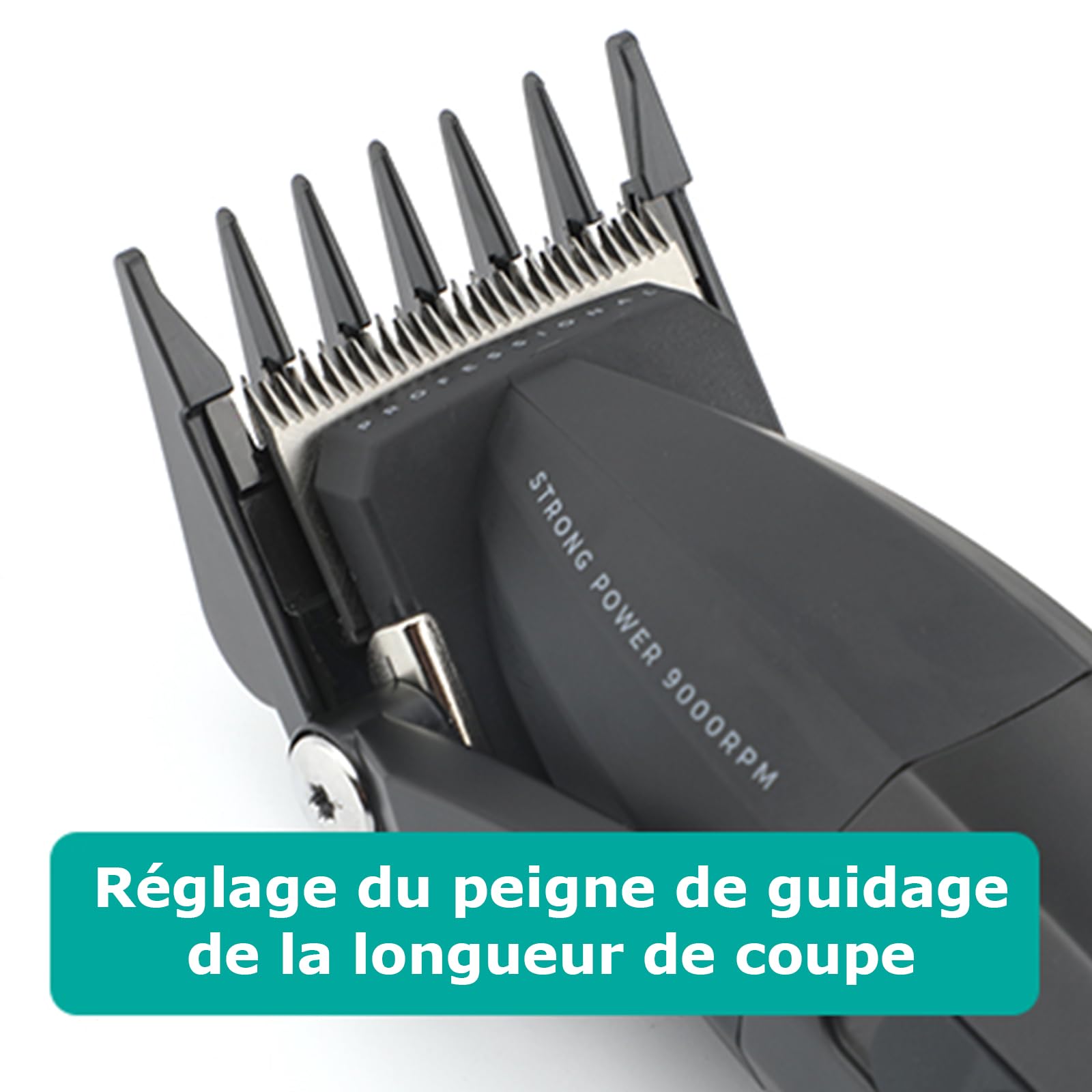 VGR 003 Fresh Fade Tondeuse Cheveux Hommes Professionnel, Boîtier Métallique et Moteur Puissant à 9000 TR/MIN, Tondeuse à Cheveux Sans Fil, Lames en Céramique, Affichage LED, Recharge USB, Vert