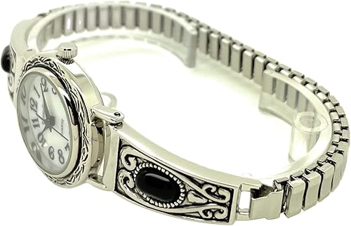 Miniatura 3 de Reloj de moda Vars, V6337 con banda elástica elástica y piedras negras occidentales para mujer, Moderno