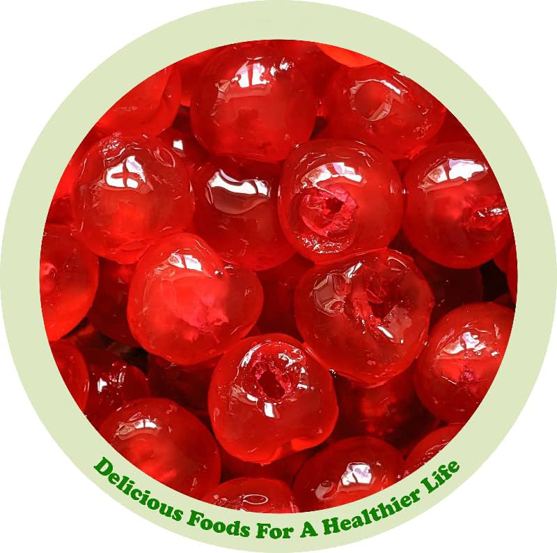 Nutsbread Cake Baking Ingredients Candied Whole Jumbo Red Coloured Glace Cherries 830g in Recyclable Tin (1 Tin) (Without Stem) 2