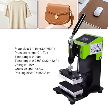 Card Press Machine, Printing Press for Printmaking, Manual Heat Press Machine, Upper and Lower Aluminum Heating Plates, Silicone Pad Evenly Bears Force,Red