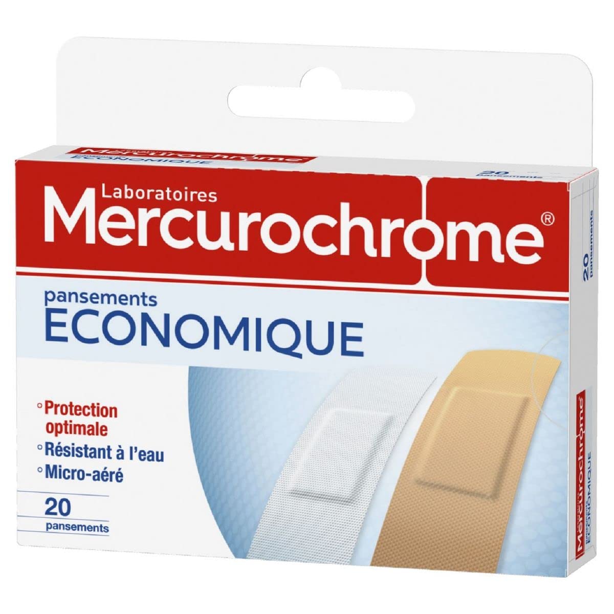 Set di 3 unità *** MERCUROCHROME medicazioni resistenti all'acqua 20 cerotti *** Consegna rapida e ordinata a domicilio
