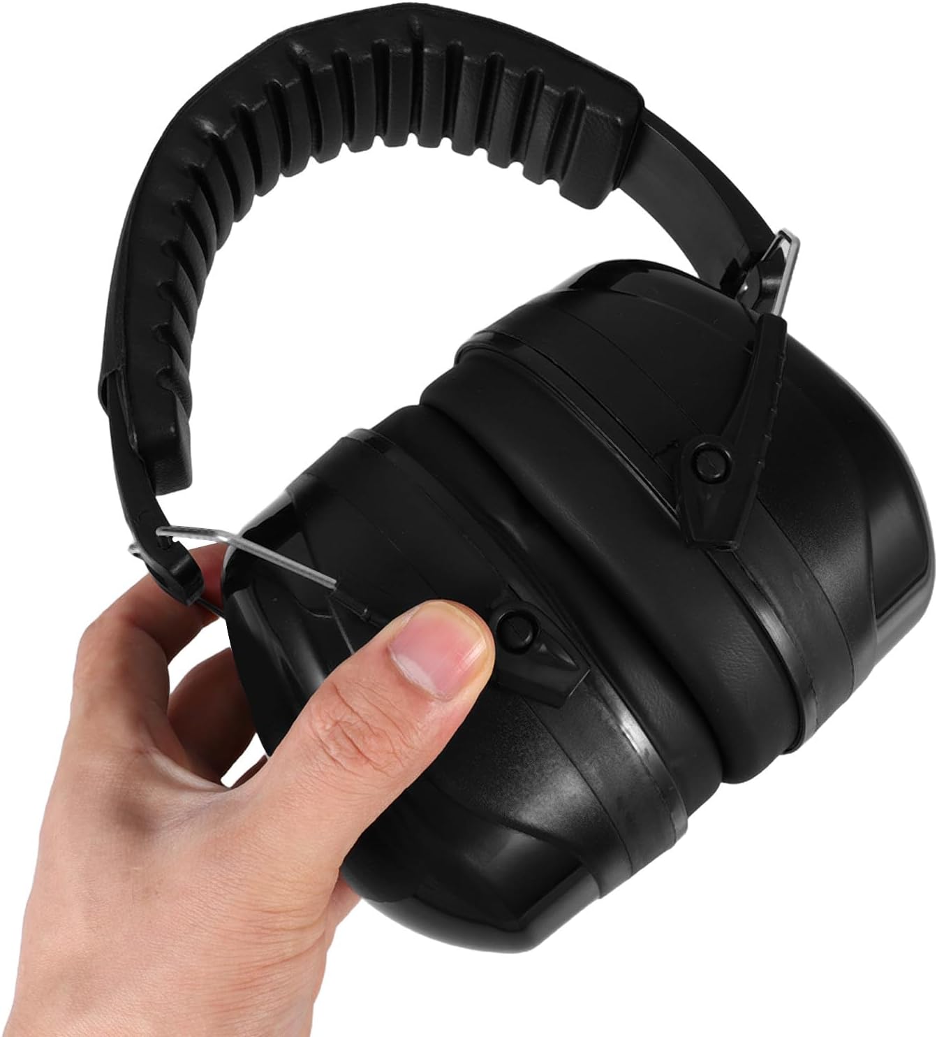Noise Reduction Safety Ear Muffs with Noise Blocking Headband, Sound Cancelling Hearing Protection for Construction and Industrial Labor, Black Over-ear Earmuffs