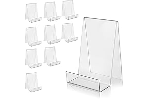 ZOEY Acrylic Book Stand with Ledge - Display Books, Artworks, Tablets with Ease
