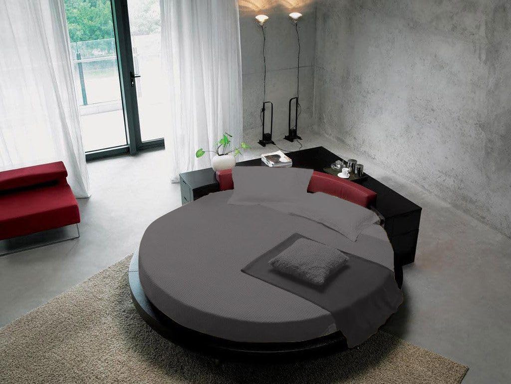 4 Piece Round Bed Sheet Set - 1 Flat Sheet 1 Round Bed Fitted Sheet 100 Egyptian Cotton