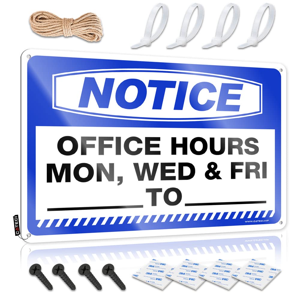 STWNVOITV Coffee Tin Sign Notice Office Hours Mon, Wed & Fri_ To_ Tin Sign Funny Signs For Office Tin Signs Camping Rules(30X40CM)
