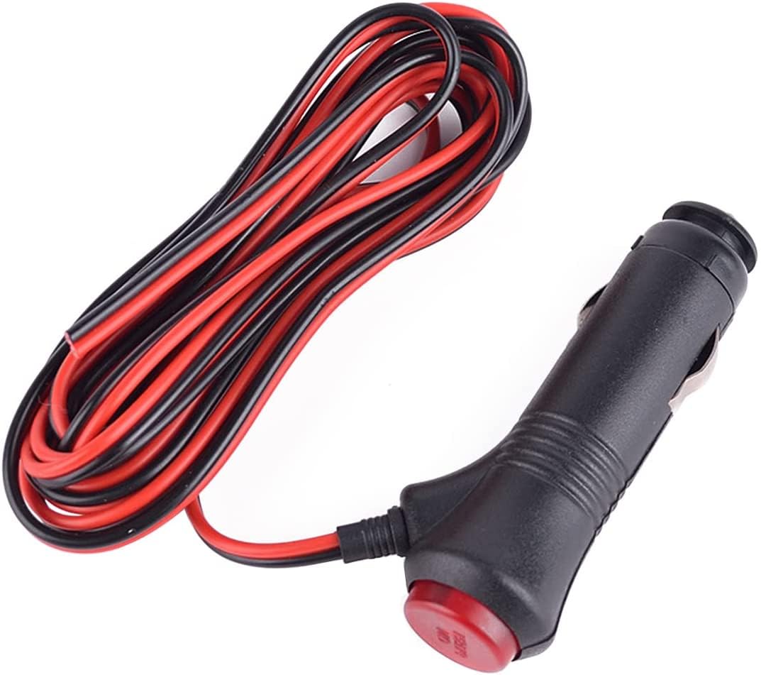 Muiltvoe Less Than 60w 12V/24V Male Universal Cigarette Lighter Lighter Socket Plug Connector On Off Switch - Wire Length 3M