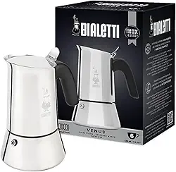 Cafeteira Bialetti Venus, aço inoxidável, 6 xícaras, prateada