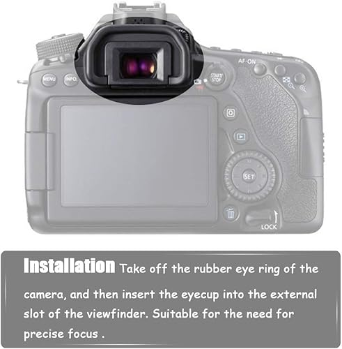 Miniatura 4 de 90D EB Visor ocular ocular para Canon EOS 90D/80D/70D/60D/50D/40D/20D/5D Mark ⅡI/6D MarkⅡI/6D MarkⅡI/Cámara digital [2 paquetes], repuesto ocular