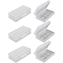 6 Pack Plastics Storage Case Holder Box for 18650 CR123 CR123A 16340 Battery Clear...