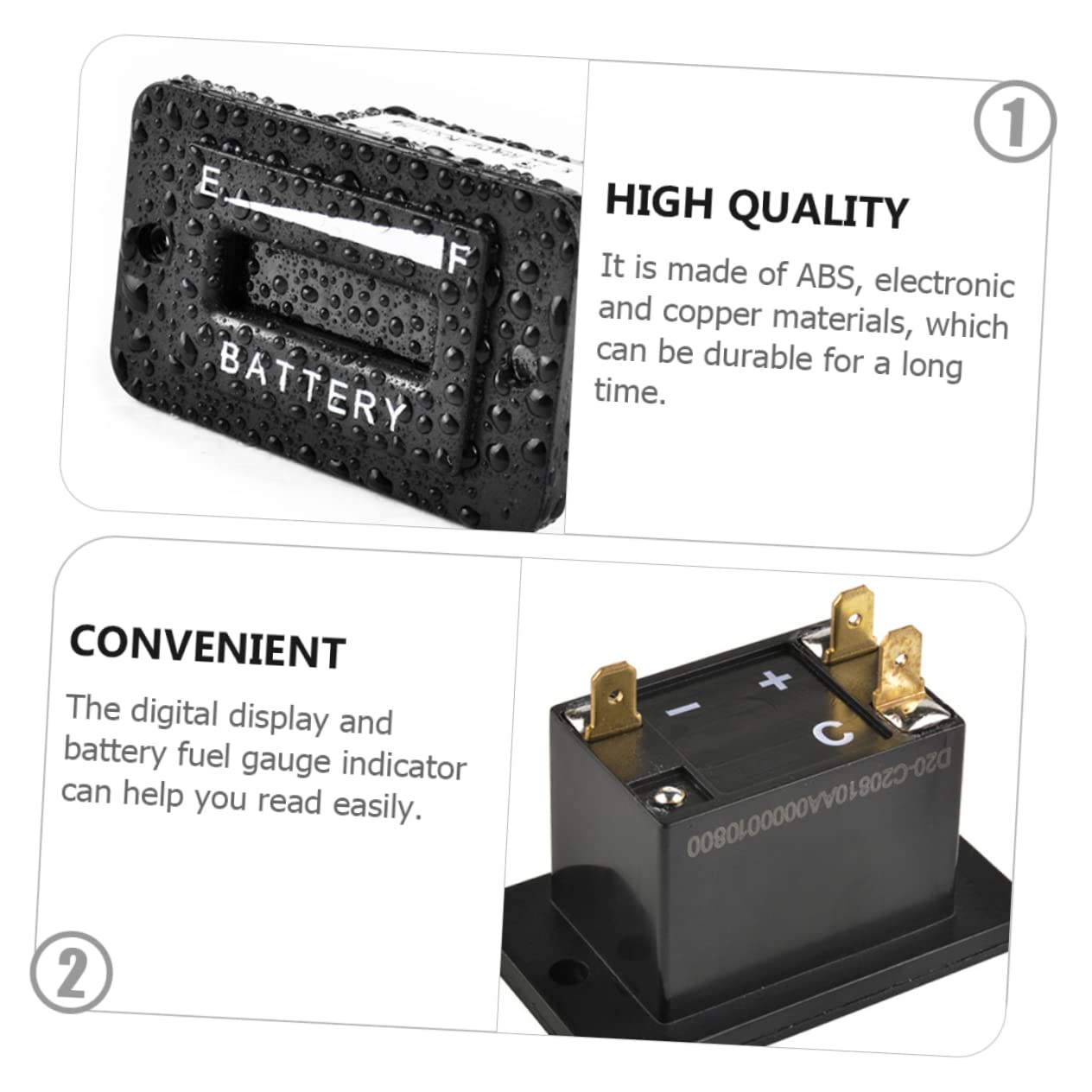 TOPBATHY Misuratore Capacità Batteria LED Portatile Tester per Auto Strumento Controllo Potenza Compatto e Sicuro per Batterie