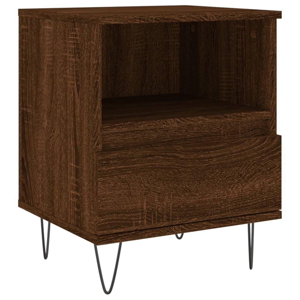Table de Chevet Chêne Marron pour Gagner de l'Espace dans la Chambre