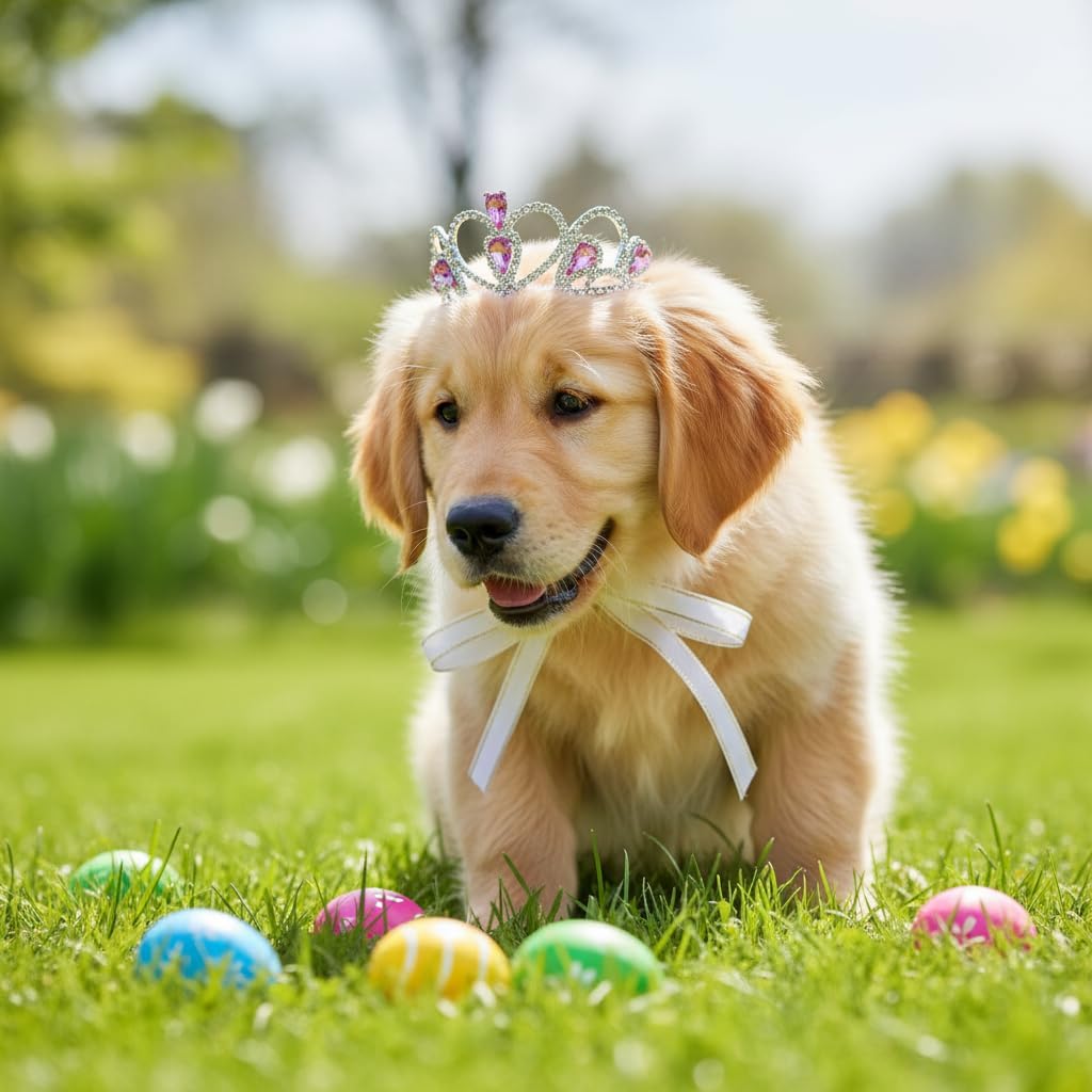 Lovelyshop Princess Pet Tiara Crown for Cats & Dogs, M, Pink image 3