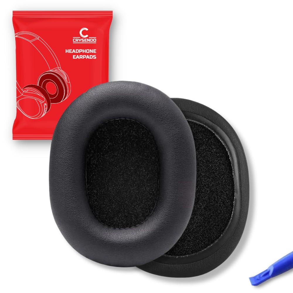 Crysendo Headphone Cushion Compatible with p-tron Studio | Earpads for Headphones, Soft Protein Leather, Superior Noise Isolation (Black)