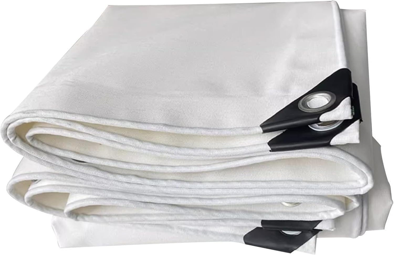 Biała plandeka brezentowa wodoszczelna odporna na rozdarcie, 4x7m, 4x7m