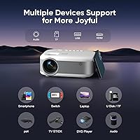 Vista 6 de Mini proyector, proyector HD 1080P actualizado 2025, proyector portátil con Bluetooth, proyector de películas compatible con teléfono