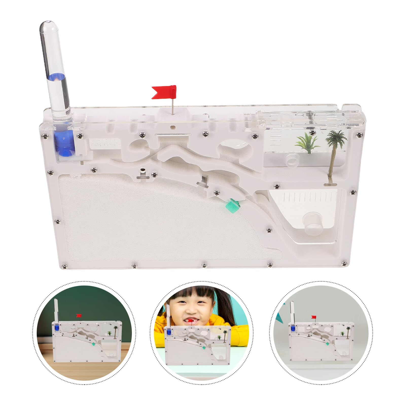 Castillo Hormiguero Transparente Educativo Kit Ciencia Ant Farming Casa Insectos Ecológica para Aprendizaje Interior y Exterior Desarrollo Habilidades y Observación Social