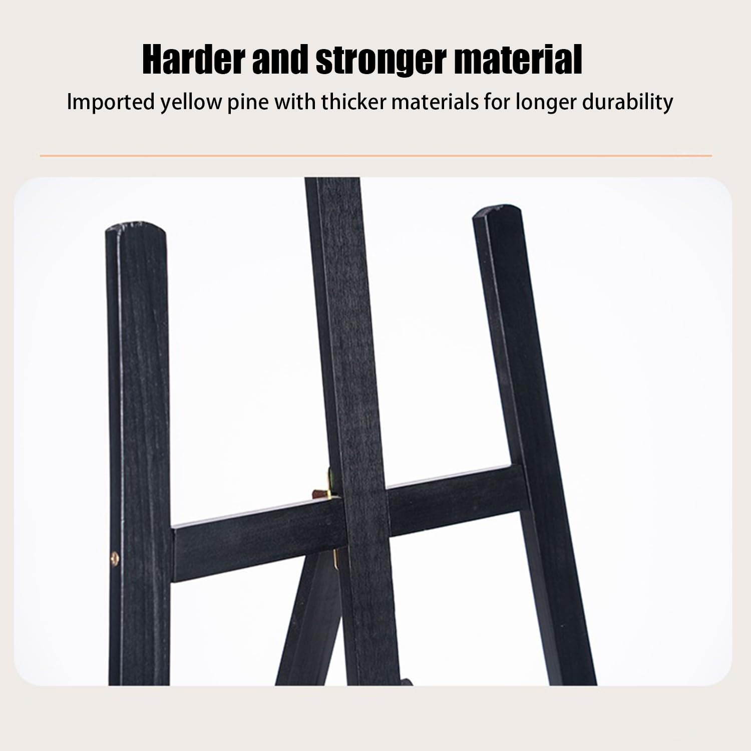 2PCS Caballete Madera,Caballete de madera natural negra de 175cm,soporte profesional para lienzos,adecuado para niños y adultos,apto para pinturas acrílicas,al óleo,etc.,herramienta artística portátil