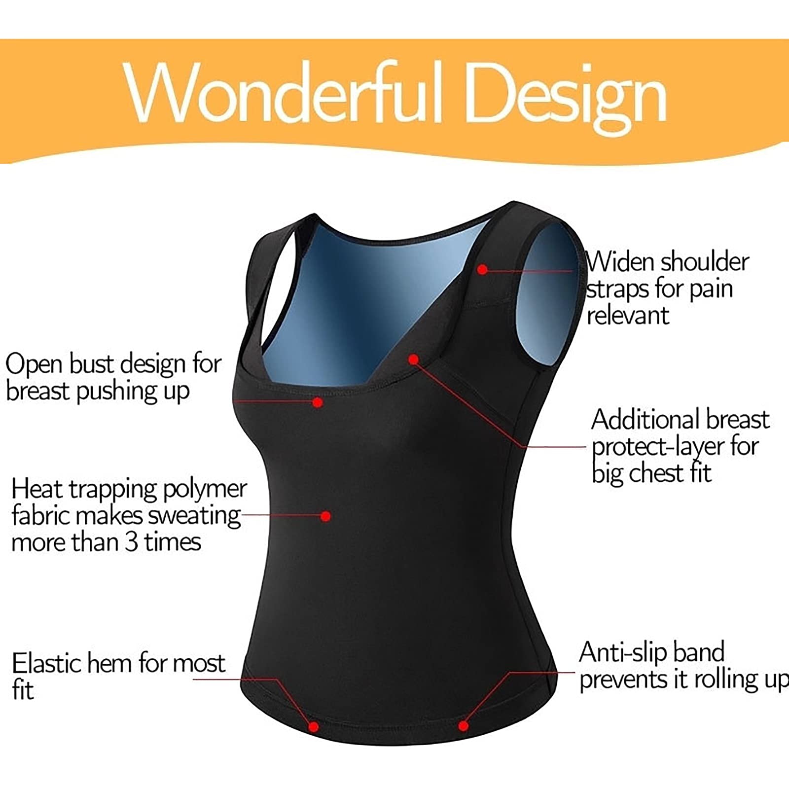 G&F Damska kamizelka dresowa do sauny Trener talii Trener Tank Top Body Shaper Polimer wyszczuplający Bielizna modelująca (kolor: Czarny, rozmiar: L/XL)