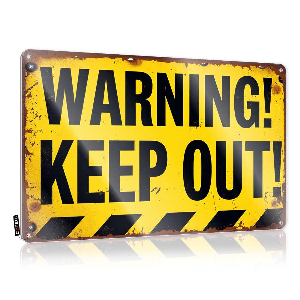Fzfn Colour Funky Garage Tin Metal Sign - Rusty Warning Sign: Keep Out Caution Zone Collection Rustic Wall Hanging(20X30cm)