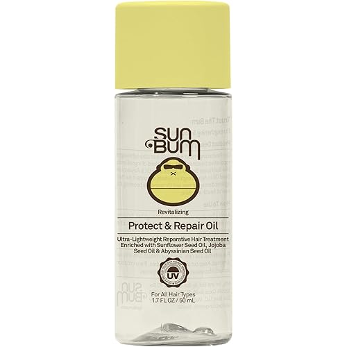 Sun Bum Revitalizing Protect and Repair Hair Oil - Light-weight Hair Care Treatment - Strengthen and Hydrates - UV Protection against Heat Damage and Sun Rays - Enriched with Jojoba Oil - 1.7 oz