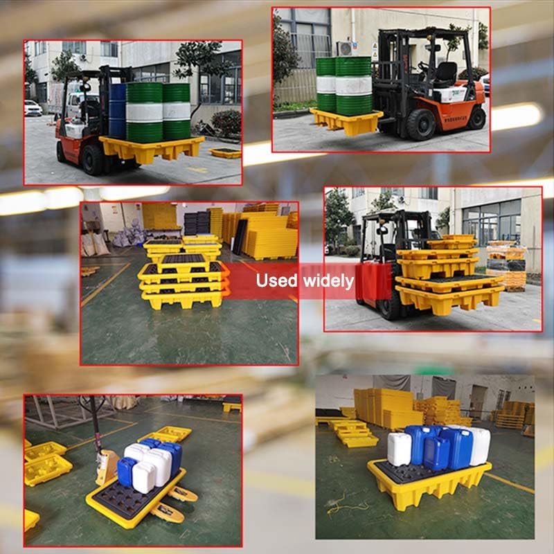 PFCDZDU Containment Spill Pallet, Stackable Polyethylene Oil Drum/Paint Bucket Tray, Industrial Garage Storage Detachable Modular Shipping Platform(Yellow-1pcs,31x31x5.5cm)