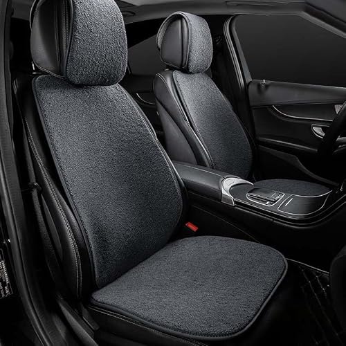 couverture Protection Couvre Coussin Housse Siege Voiture Universel Changement Rapide 30% laine + 70% Mélange Imitation Fourrure de lapin D'hiver épaissir Antidérapante Peluche Auto Avant Arriere Prot