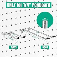 Vista 3 de G.CORE 10 Pack Pegboard Hooks, Peg Board Tool Utility Hooks & Hangers Fit 1/4" Pegboards, Heavy Duty Metal Peg Board Shelving Hooks, Wall Organizers