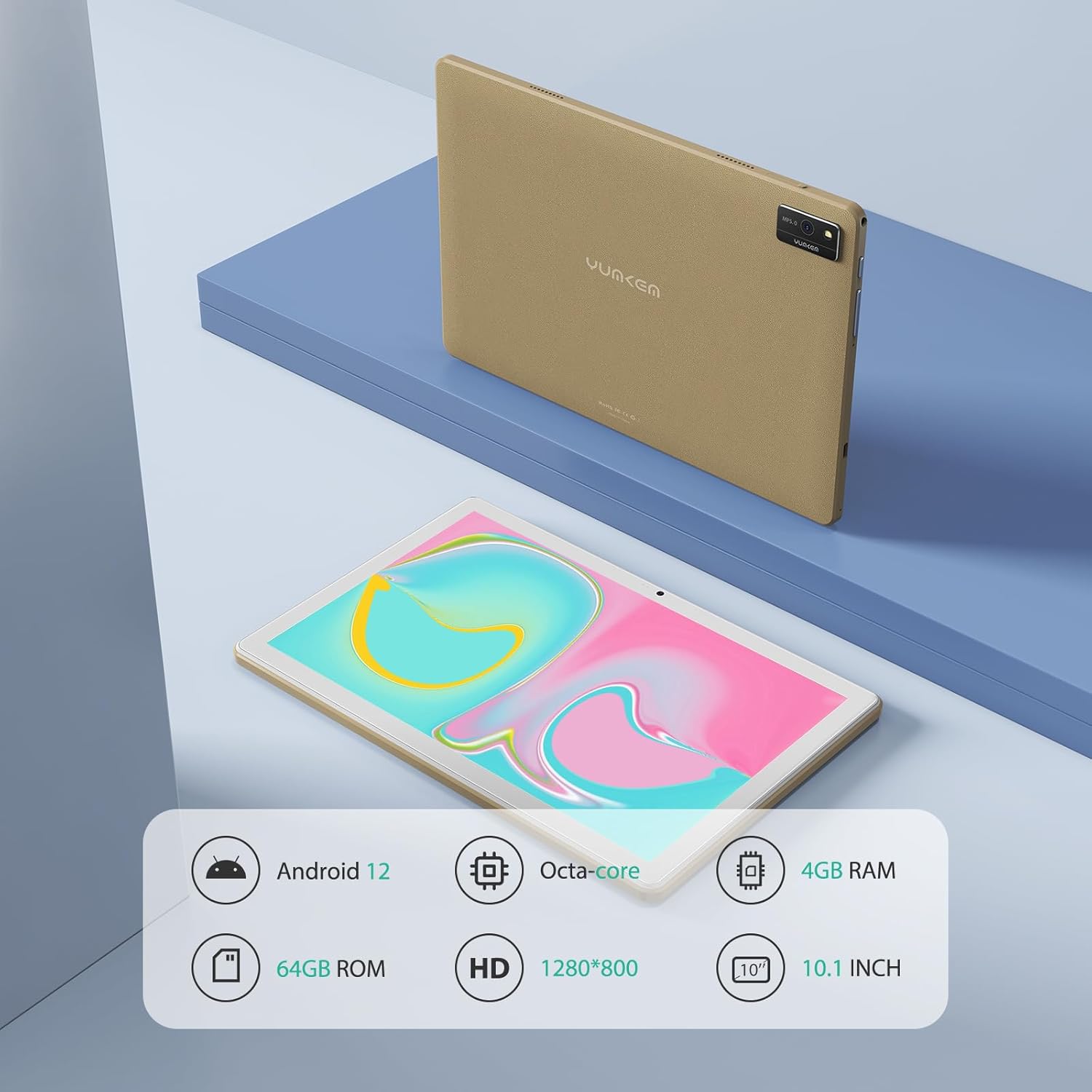 YUMKEM Tablet 10 Pollici Android 12, Tablet PC con Design Antiscivolo, IPS 1280P HD, 4GB RAM 64GB ROM Espandibile 1TB, Octa-core, 8MP+5MP, 6000mAh, WiFi/BT, Type-C/Aux, Perfetto come Regalo, Grigio YUMKEM Tablet 10 Pollici Android 12, Tablet PC con Design Antiscivolo, IPS 1280P HD, 4GB RAM 64GB ROM Espandibile 1TB, Octa-core, 8MP+5MP, 6000mAh, WiFi/BT, Type-C/Aux, Perfetto come Regalo, Grigio