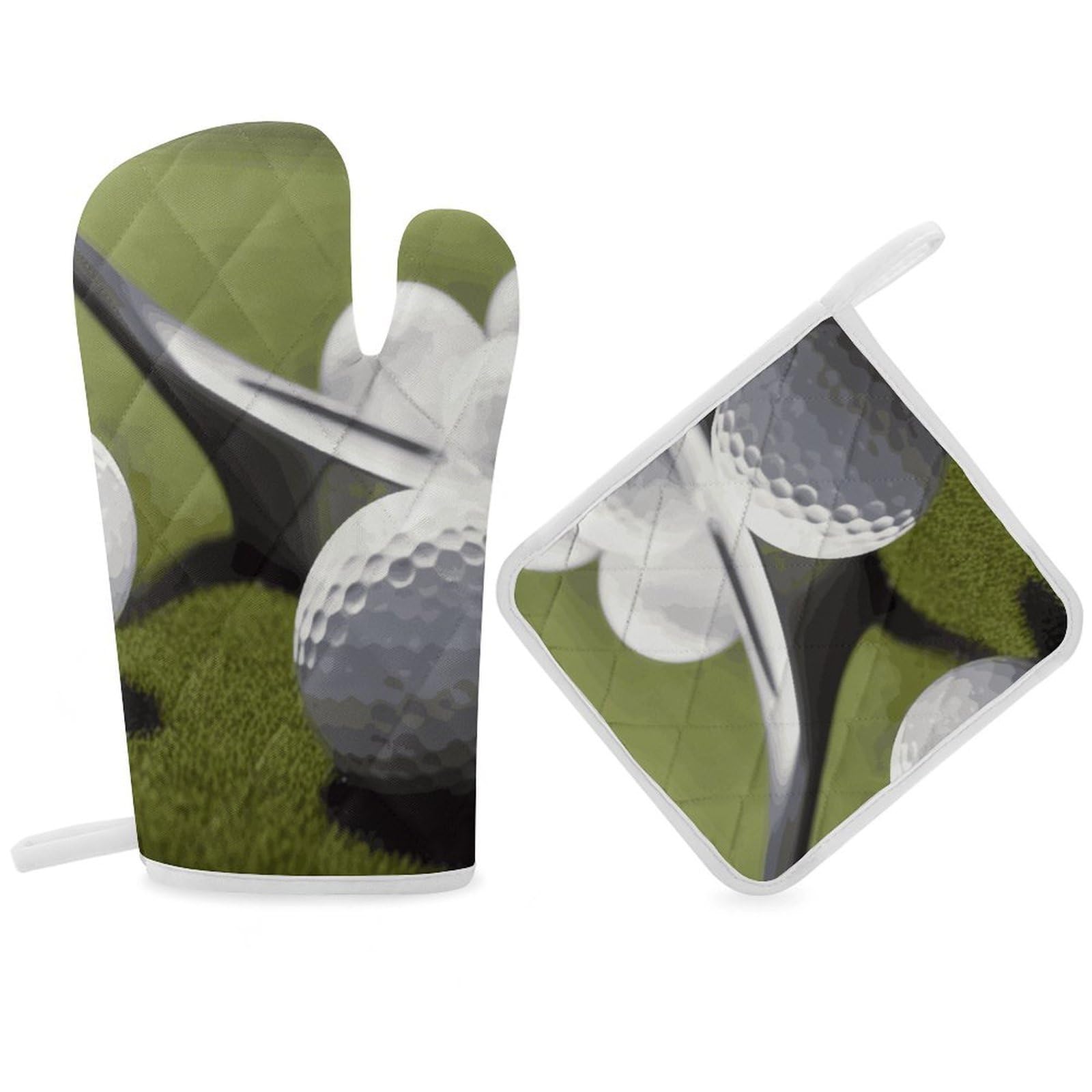Golf Oven Mitt Thick Substantial Heat Insulation Gloves Soft Skin-Friendly Temperature Resistant Oven Mitts for Cooking Lover Cooks