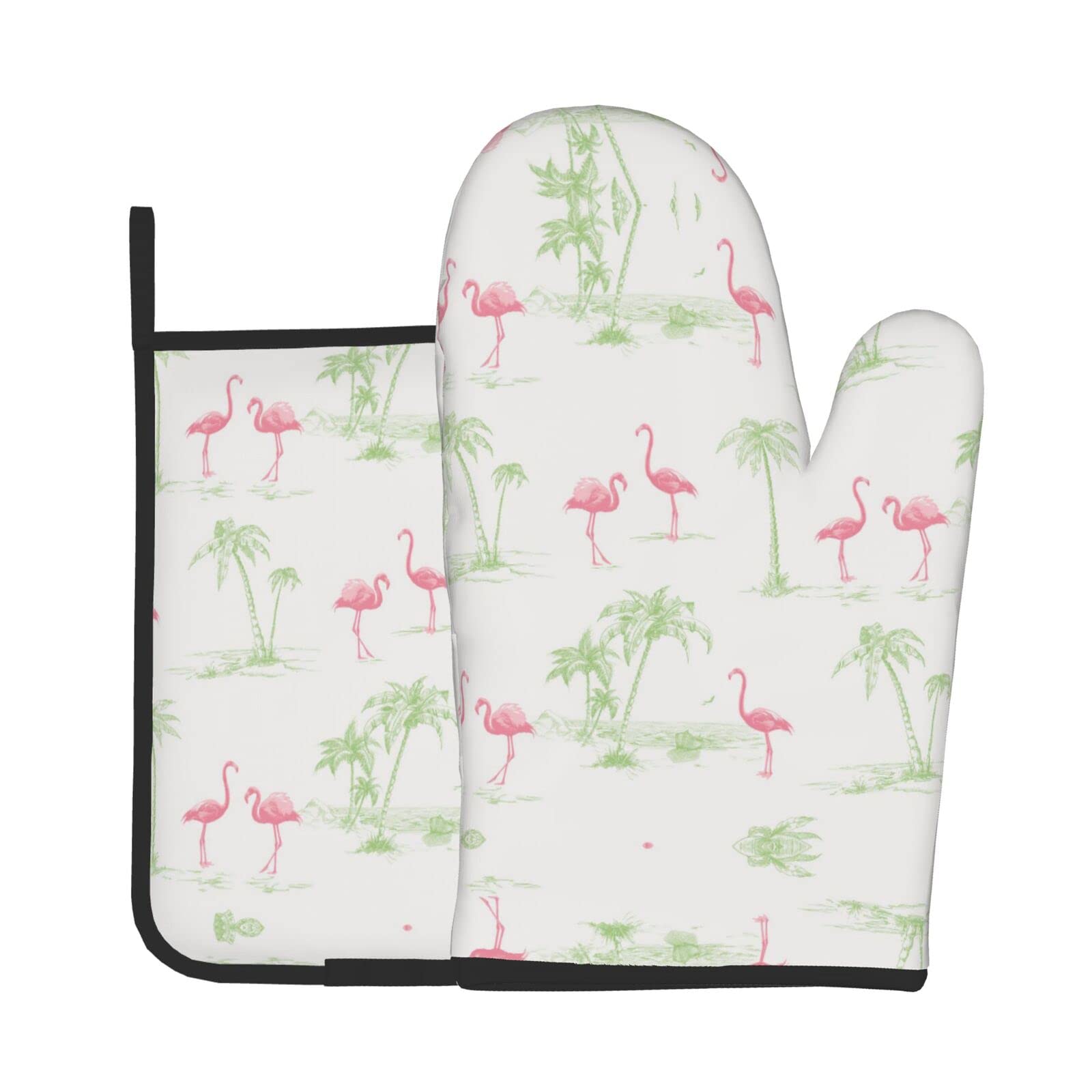 Flamingo Ofenhandschuhe & Topflappen – 2-teiliges Set Für Grill, Backofen & Küche – Lustiges Design & Hitzeschutz