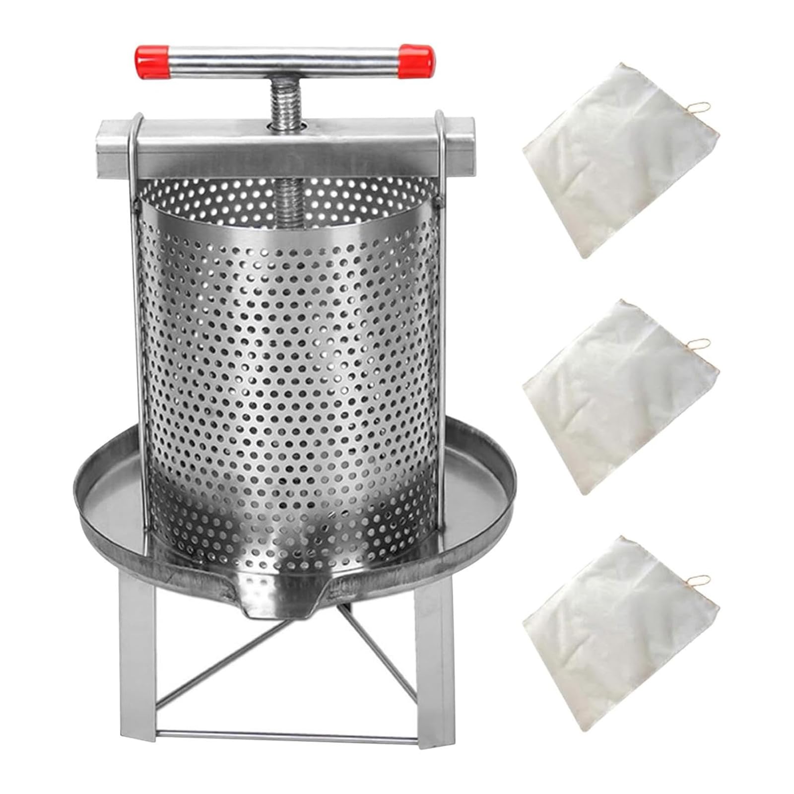 Prensa Manual de la Miel del Acero Inoxidable de la Apicultura del Extractor de la Miel de la máquina de la Prensa de la Miel de la Malla con Bolsa de Filtro
